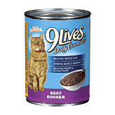 9 Lives wet cat food, beef dinner Full-Size Picture